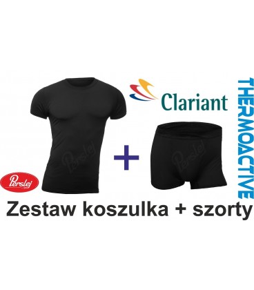 Bielizna termoaktywna Koszulka+Szorty CZARNA