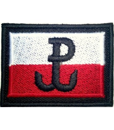 Naszywka Flaga Polska Walcząca 50/30 duża KOLOR