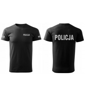 T-SHIRT Koszulka służbowa POLICJA CZARNA