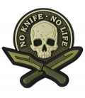 Emblemat No Knife-No Life OLIVE