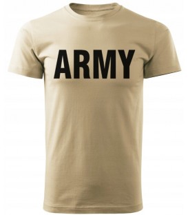 Koszulka Bawełniana US ARMY PIASKOWA