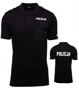 Koszulka POLO służbowa POLICJA CZARNA nowy wzór