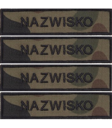ZESTAW Imiennik nazwisko Wojskowe na mundur US-22 x 4 szt